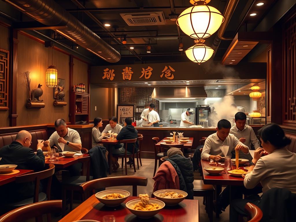 Authentic dining atmosphere at Lanzhou beef noodle restaurant near me