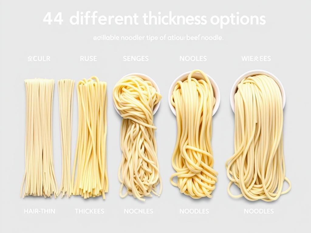 Different noodle thickness options for Lanzhou beef noodles near me