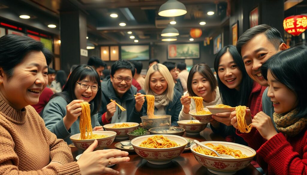 Satisfied customers enjoying Lanzhou beef noodles near me