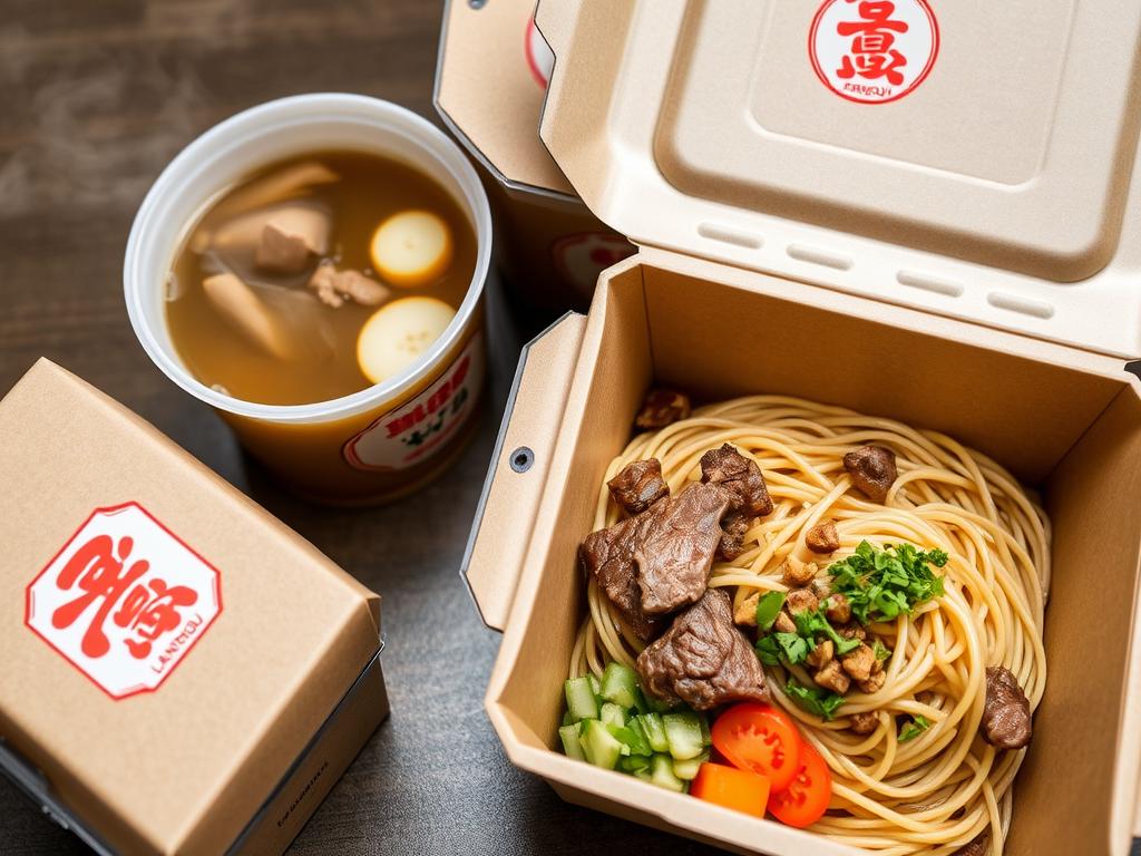 Special delivery packaging for Lanzhou beef noodles near me