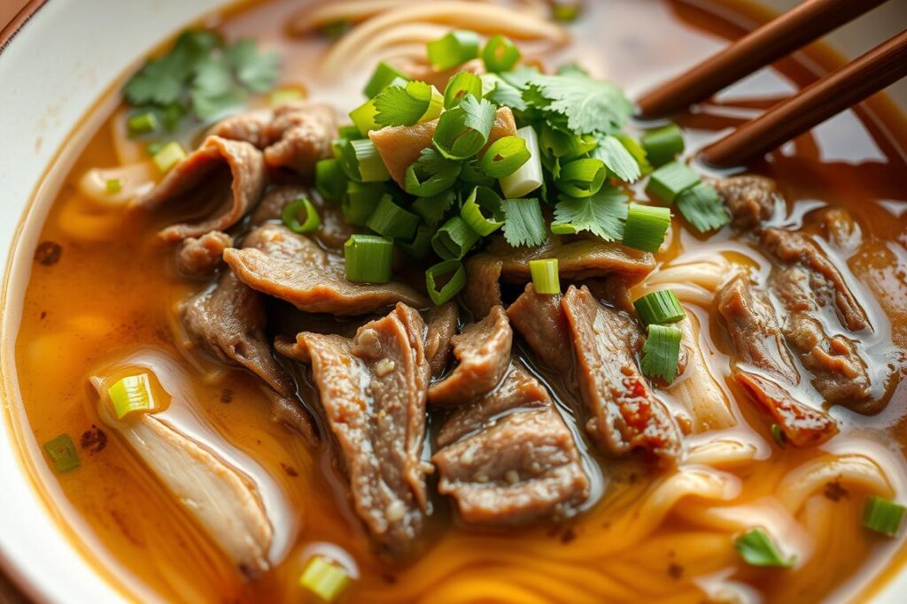 Traditional Lanzhou beef noodles with clear broth near me