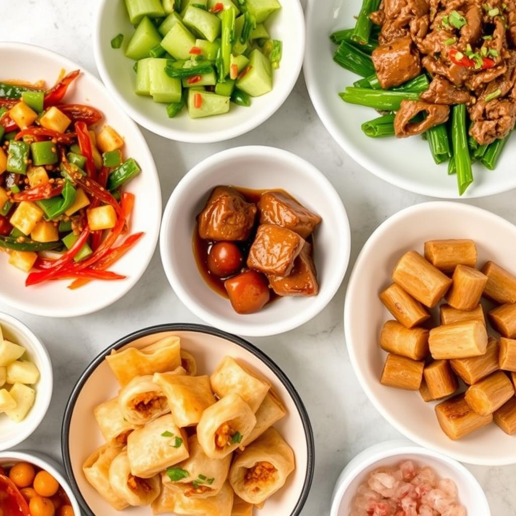 Traditional side dishes at Lanzhou beef noodle restaurant near me